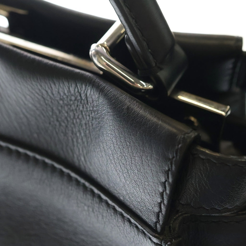 FENDI(フェンディ) ピーカブーレギュラー セレリア レザー ハンドバッグ 2WAY ショルダーバッグ ブラック 8BN290 レディース
