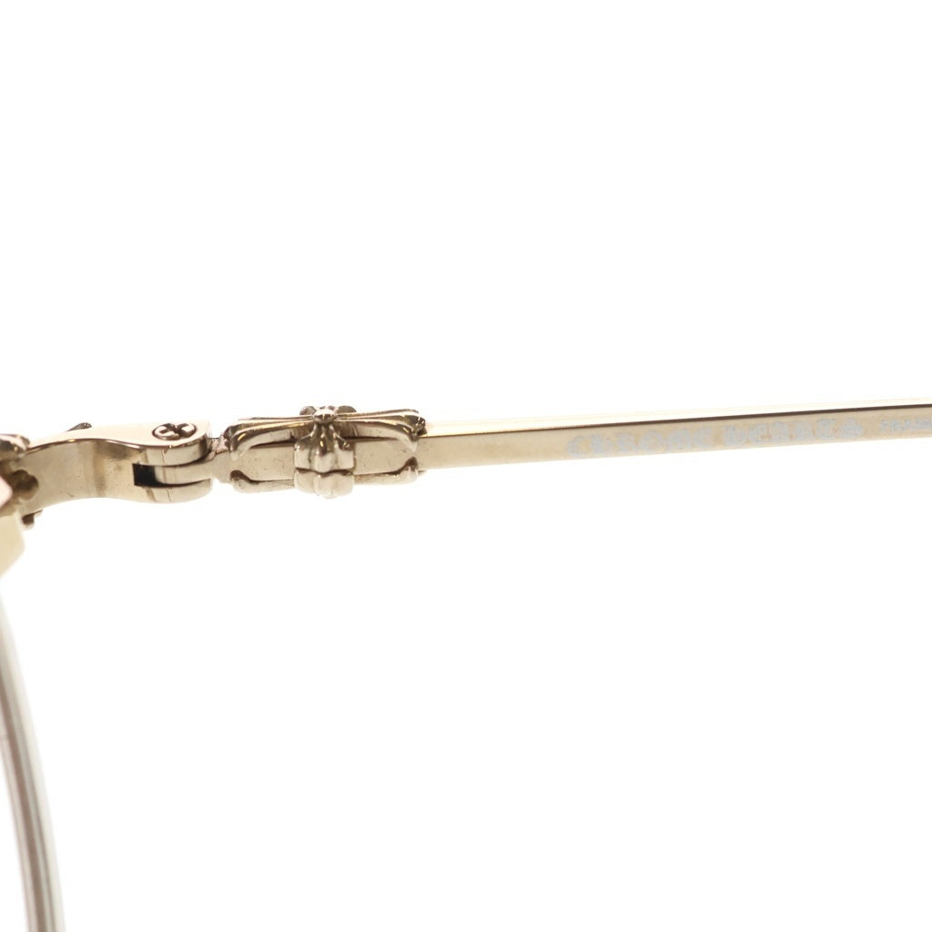 CHROME HEARTS クロムハーツ SINNERGASM シナガズム クロステンプル メタルフレーム ラウンドサングラス 眼鏡 アイウェア ゴールド CHROME HEARTS(クロムハーツ) SINNERGASM シナガズム クロステンプル