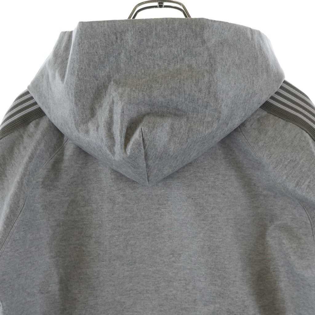 Needles(ニードルス) 26SS ZIPPED TRACK HOODY COTTON JERSEY ヌビアン限定 フロントパピヨンロゴ刺繍 ジップド長袖トラックパーカー フーディ グレー RW1651