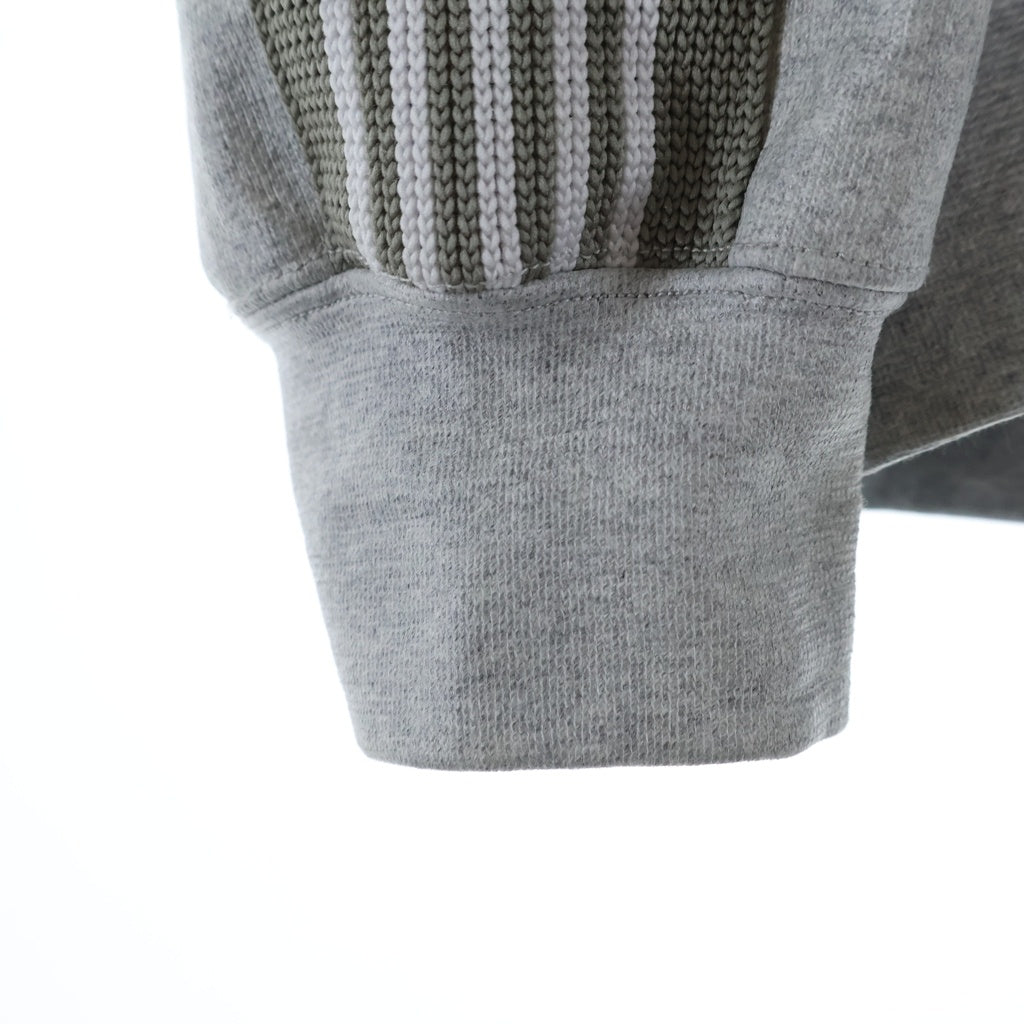 Needles(ニードルス) 26SS ZIPPED TRACK HOODY COTTON JERSEY ヌビアン限定 フロントパピヨンロゴ刺繍 ジップド長袖トラックパーカー フーディ グレー RW1651