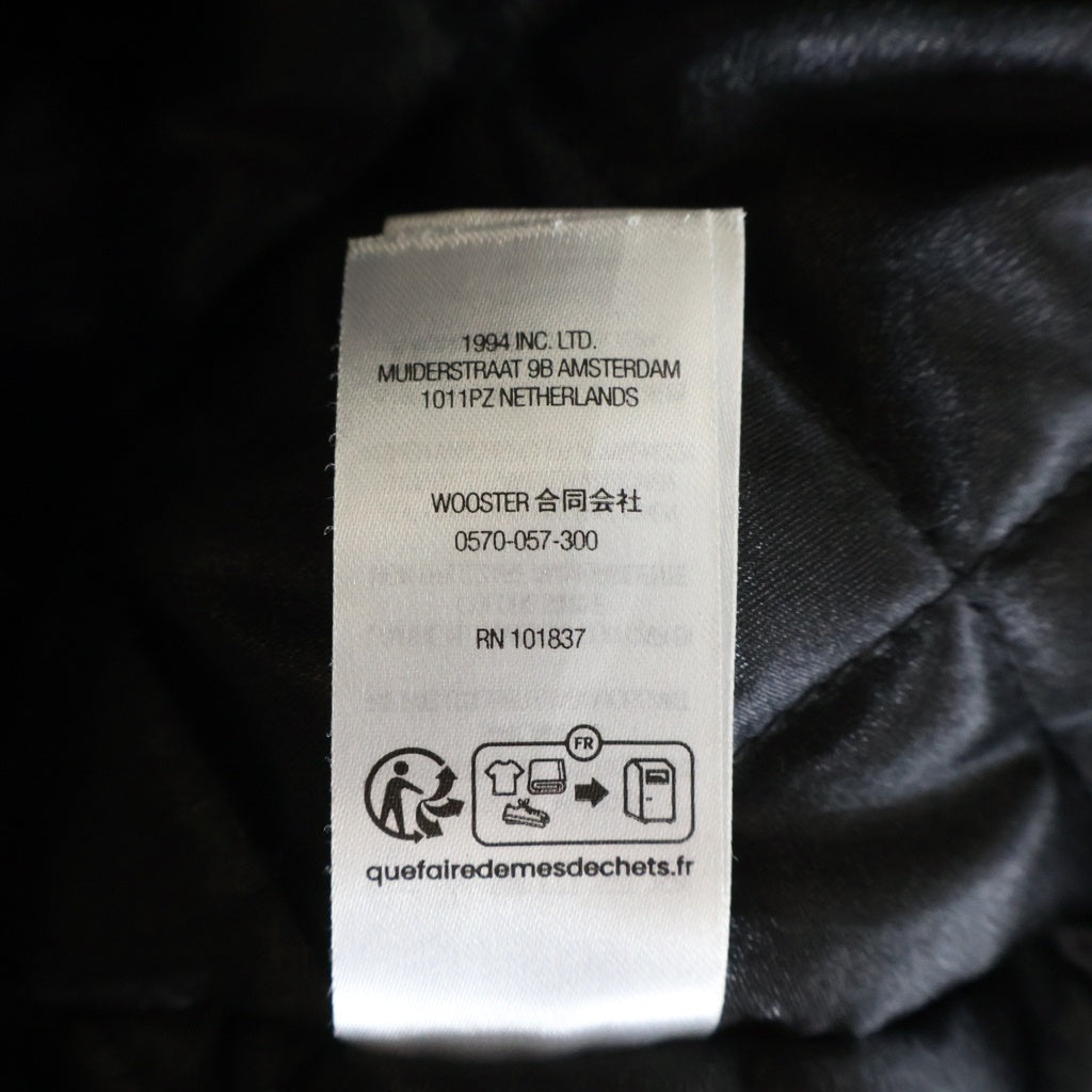 SUPREME(シュプリーム) 24AW ×Mitchell & Ness Satin Varsity Jacket ミッチェルアンドネス サテン バーシティージャケット スタジャン ブラック