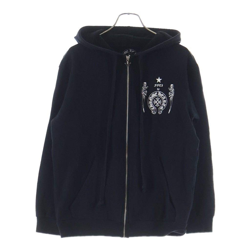 CHROME HEARTS(クロムハーツ) FOTI SWTSHRT HD ZIP フォティ ナスカルプリント 長袖ジップパーカー フーディ ブラック