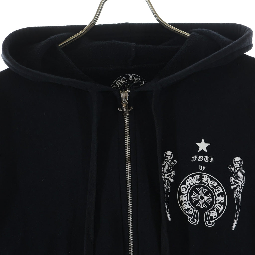 CHROME HEARTS(クロムハーツ) FOTI SWTSHRT HD ZIP フォティ ナスカルプリント 長袖ジップパーカー フーディ ブラック