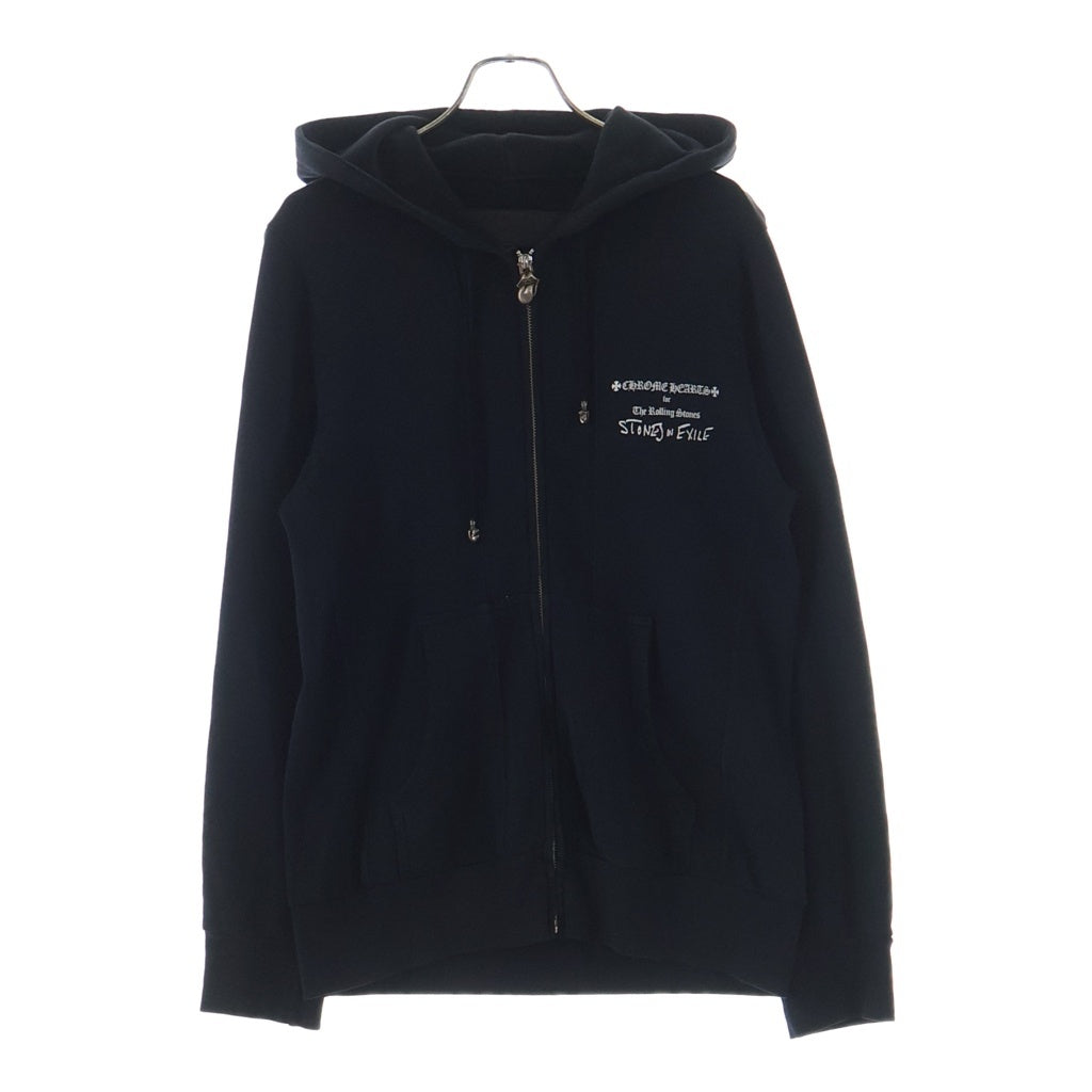 CHROME HEARTS(クロムハーツ) ×ROLLING STONES SWTSHRT HD ZIP ローリングストーンズ 長袖ジップパーカー フーディ ブラック