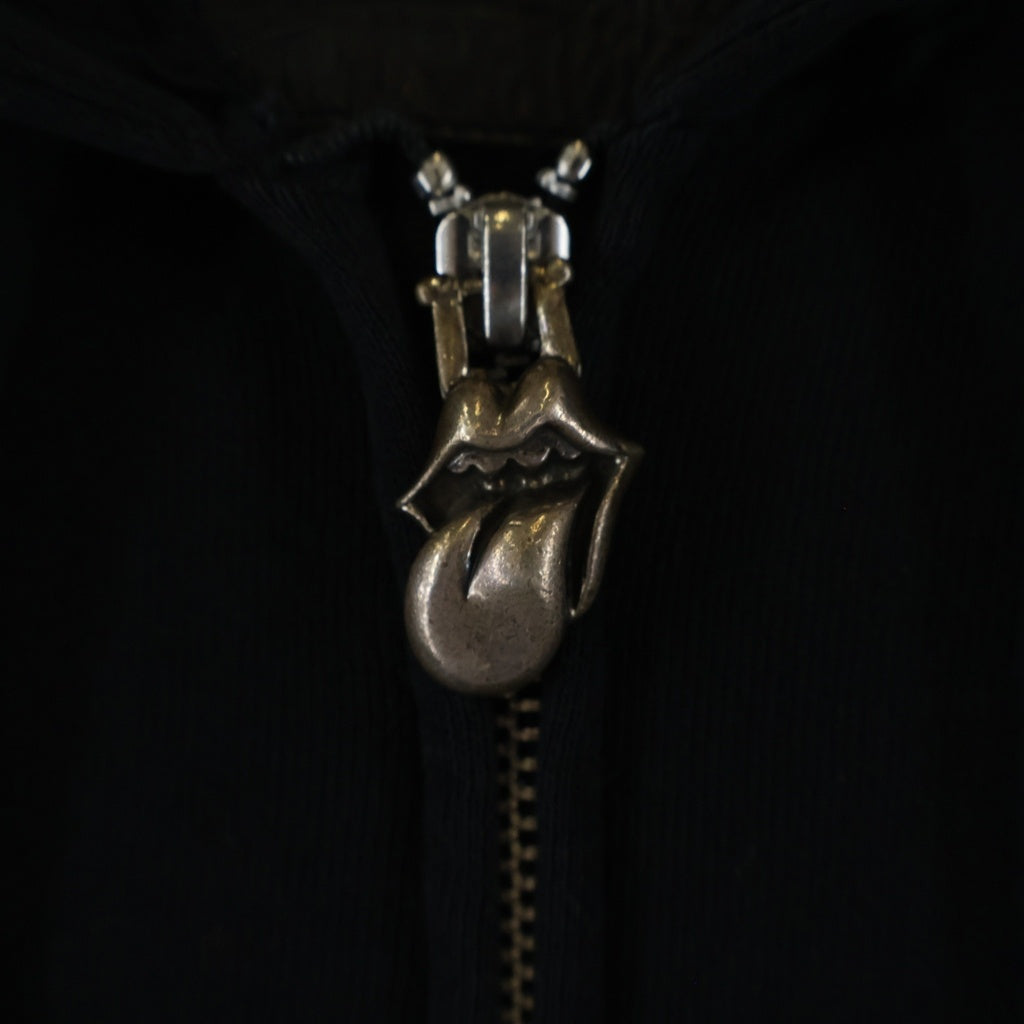 CHROME HEARTS(クロムハーツ) ×ROLLING STONES SWTSHRT HD ZIP ローリングストーンズ 長袖ジップパーカー フーディ ブラック