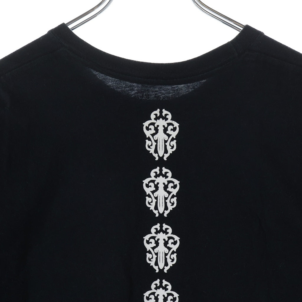 CHROME HEARTS(クロムハーツ) VINE DAGGER LOGO S/S TEE ヴァインダガーロゴプリント クルーネック半袖Tシャツカットソー ブラック
