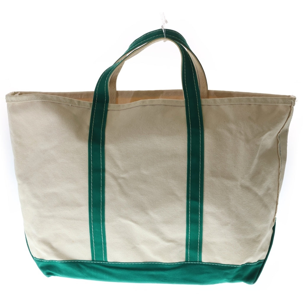 L.L.Bean(エルエルビーン) VINTAGE 80s BOAT AND TOTE ボートアンドトート キャンバス地 ショルダーバッグ ホワイト/グリーン