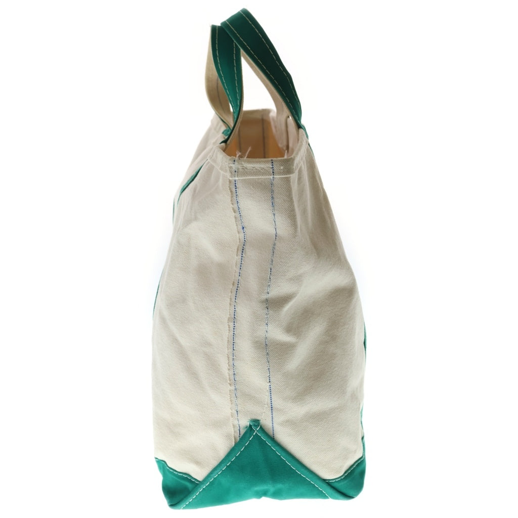 L.L.Bean(エルエルビーン) VINTAGE 80s BOAT AND TOTE ボートアンドトート キャンバス地 ショルダーバッグ ホワイト/グリーン