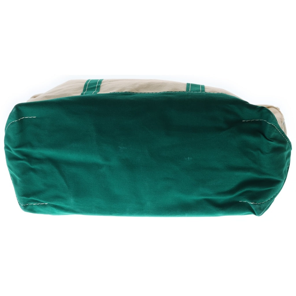 L.L.Bean(エルエルビーン) VINTAGE 80s BOAT AND TOTE ボートアンドトート キャンバス地 ショルダーバッグ ホワイト/グリーン