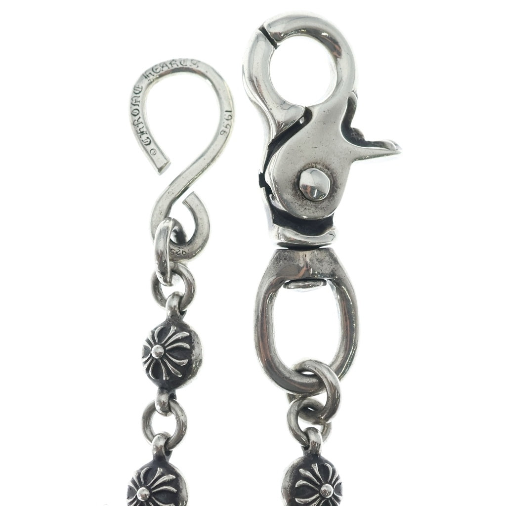 CHROME HEARTS(クロムハーツ) 2BALL LONG-S/1クリップロング#2クロスボール ウォレットチェーン シルバー BCA386