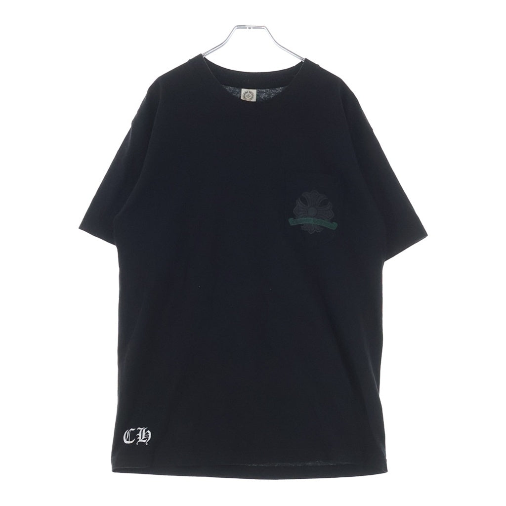 CHROME HEARTS(クロムハーツ) OLD CHプラス バックホースシュープリント クルーネック半袖Tシャツカットソー ブラック/グリーン