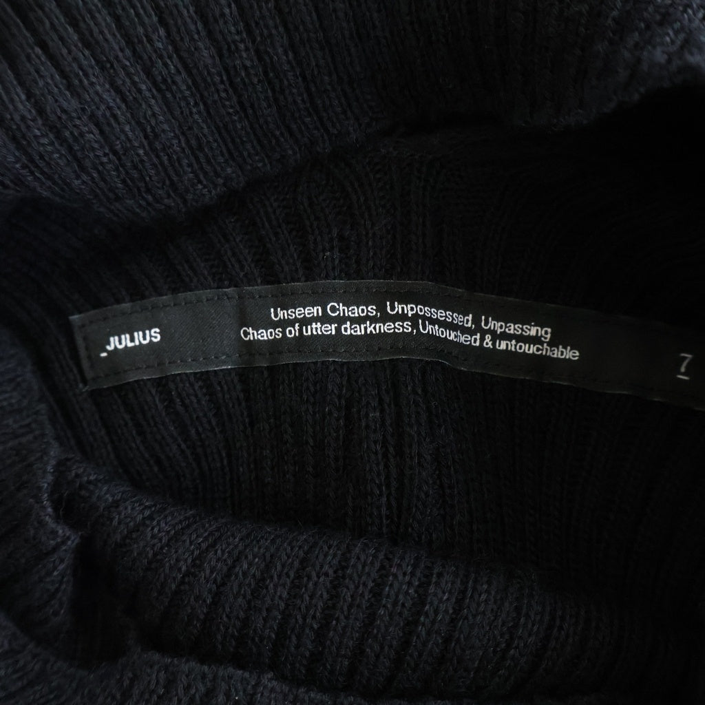 JULIUS(ユリウス) 22AW TROUSERS FOR MALE_ju25 タートルネック長袖ニットトレーナー ブラック 797KNM1