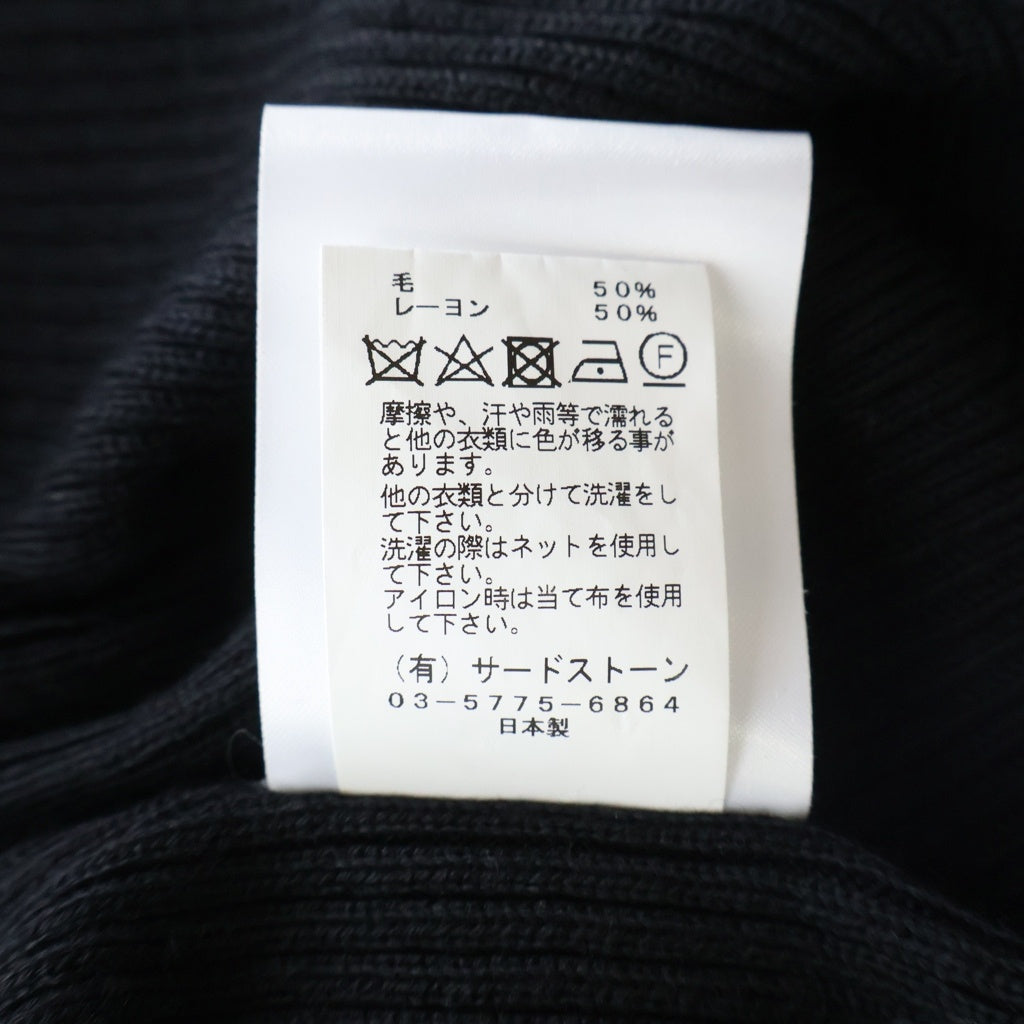 JULIUS(ユリウス) 22AW TROUSERS FOR MALE_ju25 タートルネック長袖ニットトレーナー ブラック 797KNM1
