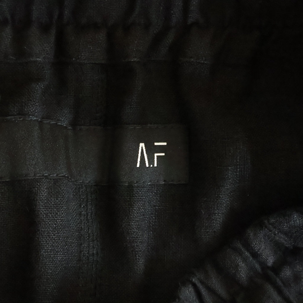 A.F ARTEFACT(エーエフアーティファクト) Linen sarouel cargo pants リネン サルエル カーゴパンツ ブ ラック ag-9028