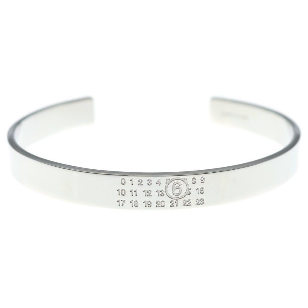 MM6 Maison Margiela(エムエムシックスメゾンマルジェラ) Numeric Minimal Signature ニューメリック ミニマルシグネチャー カレンダーロゴ バングル ブレスレット シルバー NSM6UY0061