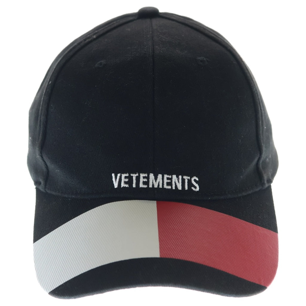 VETEMENTS(ヴェトモン) 18SS ×TOMMY HILFIGER トミーヒルフィガー ロゴ刺繍 ベースボールキャップ 帽子 ブラック WSS18AC19 レディース