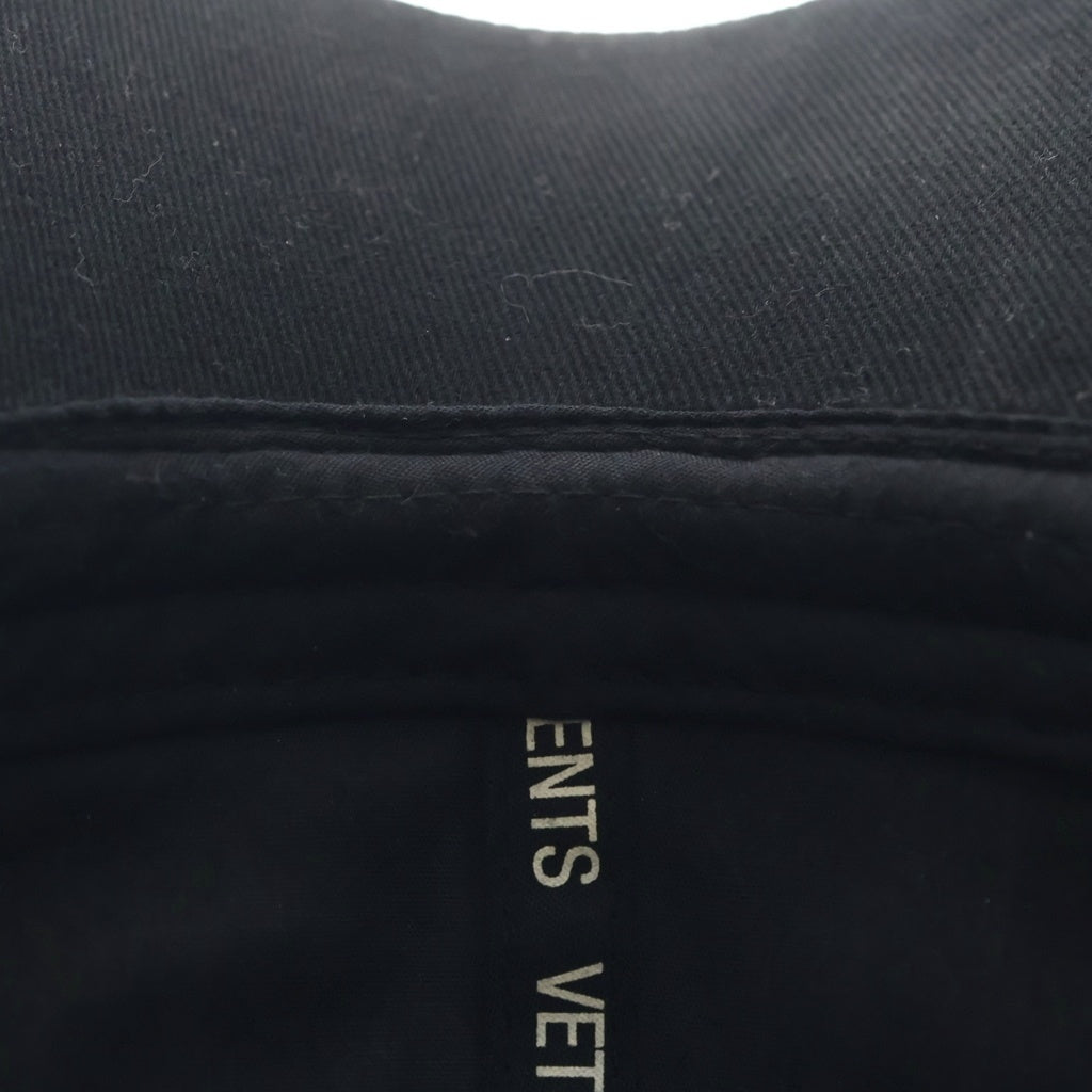 VETEMENTS(ヴェトモン) 18SS ×TOMMY HILFIGER トミーヒルフィガー ロゴ刺繍 ベースボールキャップ 帽子 ブラック WSS18AC19 レディース