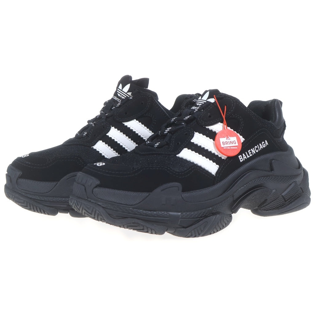 BALENCIAGA(バレンシアガ) ×adidas Triple S アディダス トリプルエス レースアップ ローカットスニーカー ダッドシューズ ブラック レディース 712764