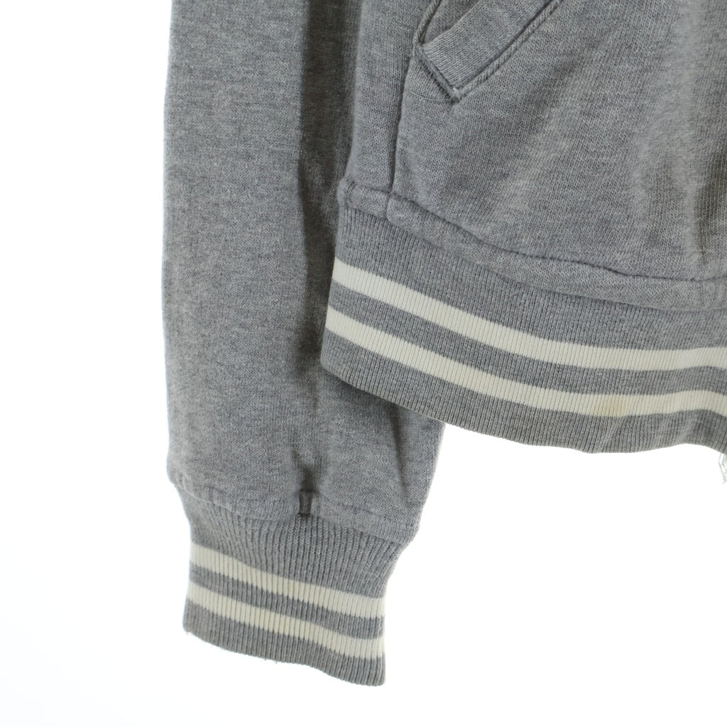 A BATHING APE(アベイシングエイプ) LOGO PATCH SWEAT VARSITY JACKET 両面ロゴワッペン刺繍 スウェットヴァーシティジャケット スタジャン グレー
