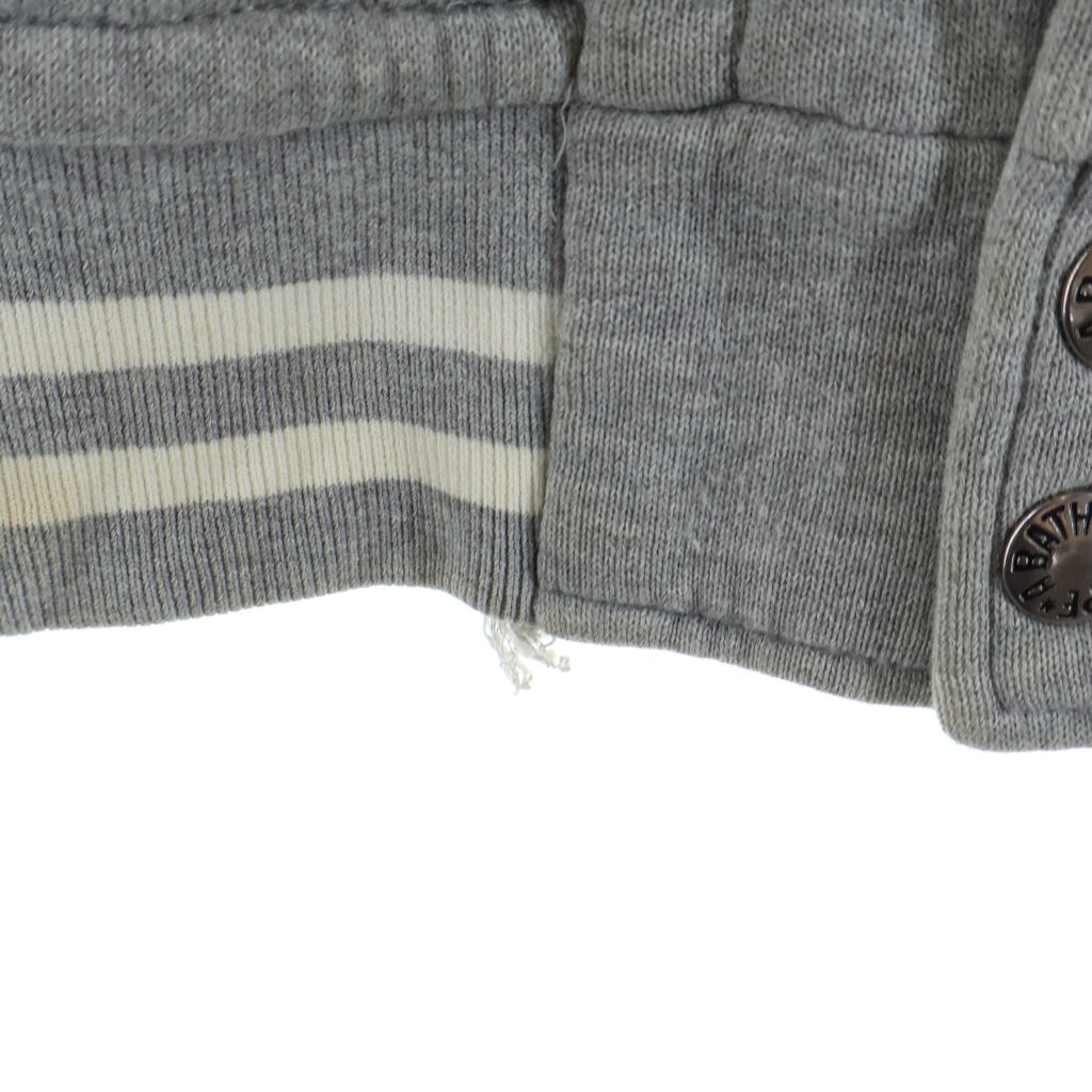 A BATHING APE(アベイシングエイプ) LOGO PATCH SWEAT VARSITY JACKET 両面ロゴワッペン刺繍 スウェットヴァーシティジャケット スタジャン グレー