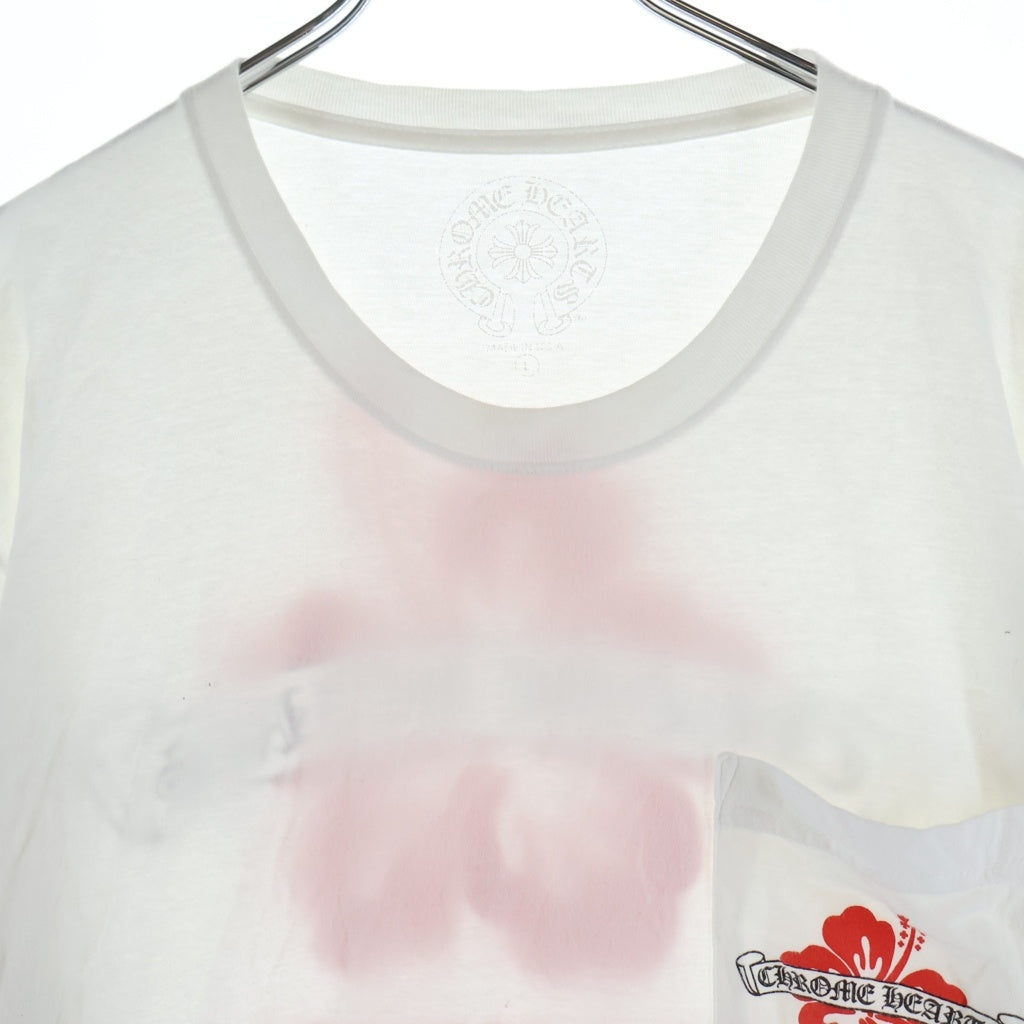 CHROME HEARTS(クロムハーツ) Honolulu Limited Back Scroll Logo L/S Tee ホノルル限定 バックスクロールロゴ ハイビスカスプリント クルーネックロングスリーブTシャツカットソー ロンT