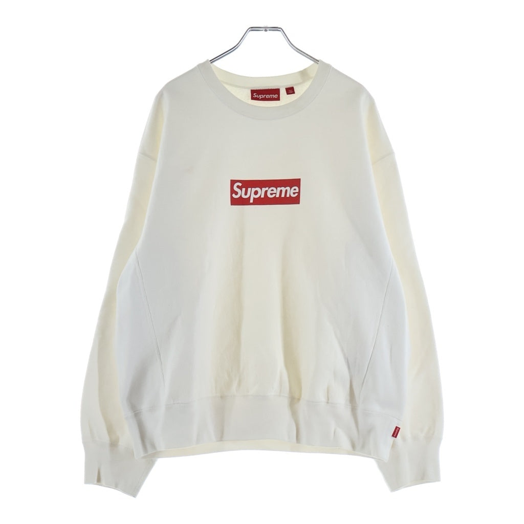SUPREME(シュプリーム) 25SS Washed Box Logo Crewneck ウォッシュド加工 ボックスロゴ クルーネック長袖スウェットトレーナー ホワイト