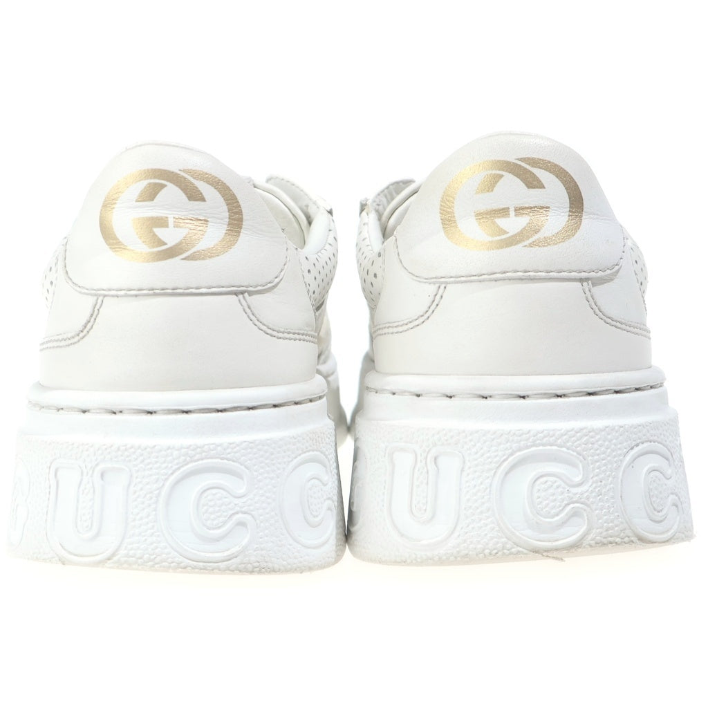 GUCCI(グッチ) GGエンボス 厚底 レザー ローカットスニーカー ホワイト 669582
