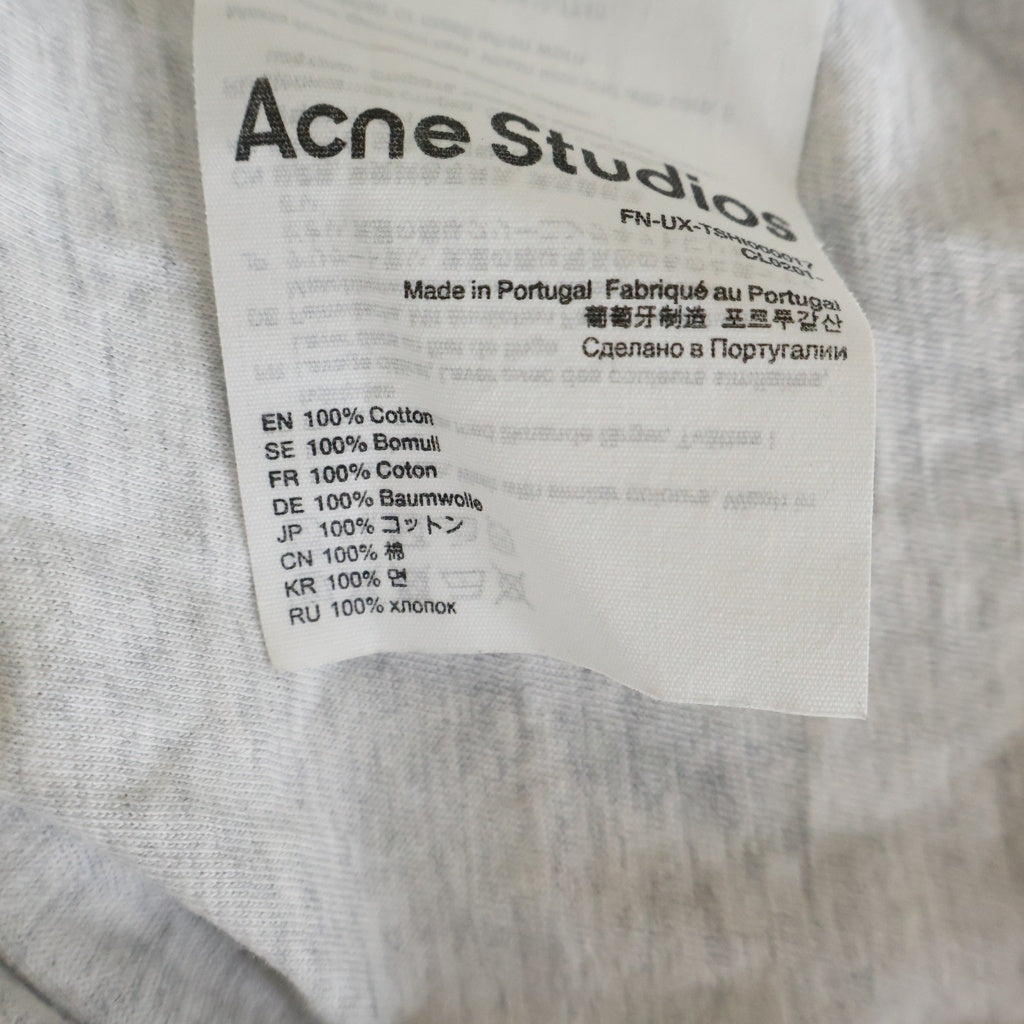 Acne Studios(アクネ ストゥディオズ) ロゴプリントコットンブレンドクルーネック半袖Tシャツカットソー グレー FN-UX-TSHI000017