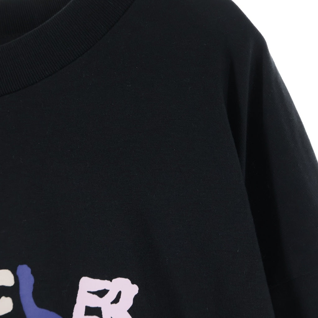 MONCLER(モンクレール) 24SS マルチカラーロゴプリント ワッペン クルーネック ロングスリーブ 長袖Tシャツ カットソー ブラック J10918D00012
