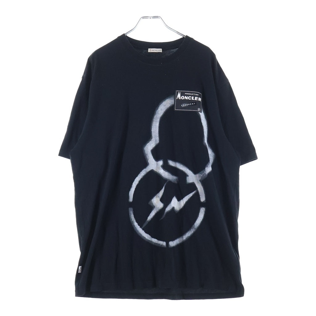 MONCLER(モンクレール) × FRAGMENT DESIGN FRAGMENT MAGLIA T-SHIRT クルーネック半袖Tシャツカットソー ブラック F209U8C70710