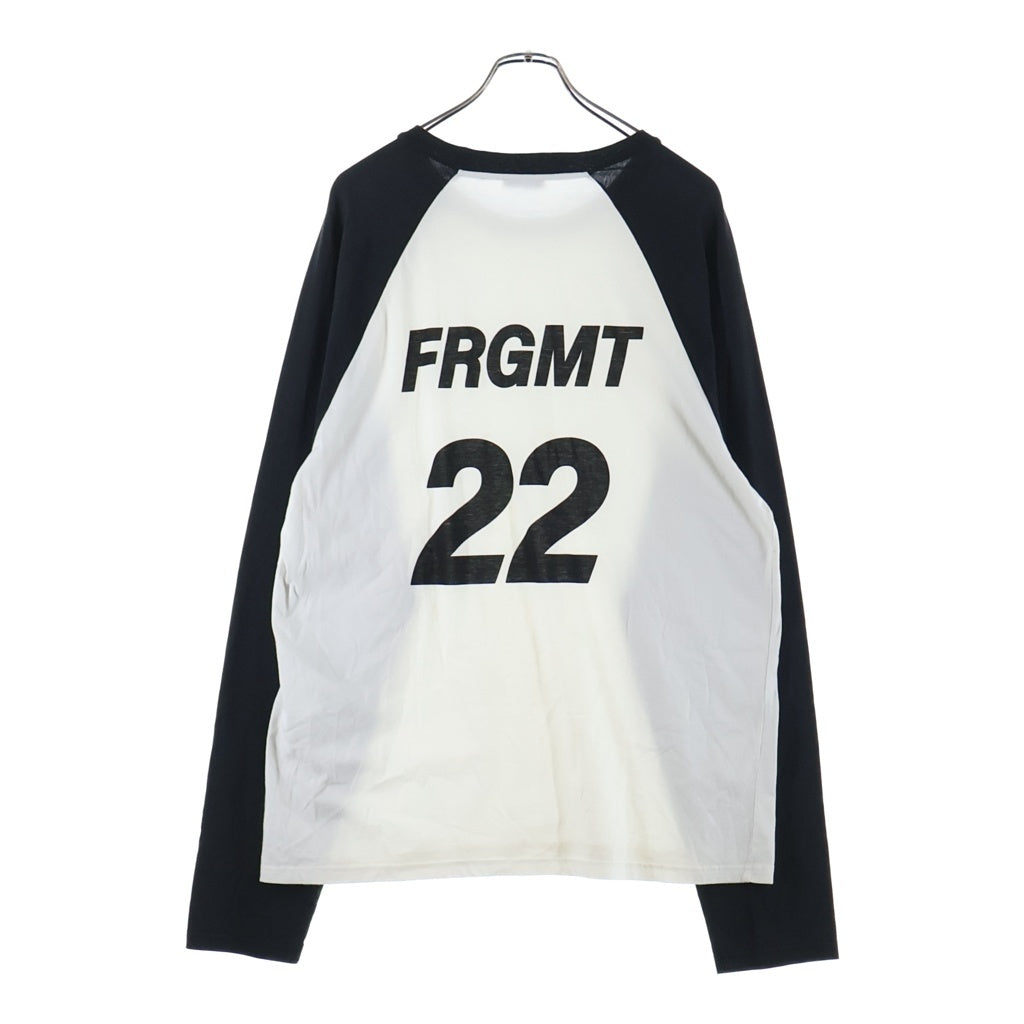 MONCLER(モンクレール) × FRAGMENT ラグラン クルーネック長袖カットソー ブラック/ホワイト