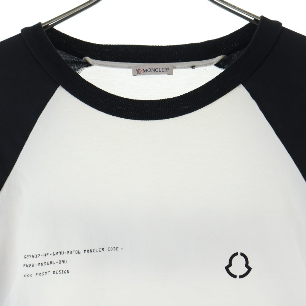 MONCLER(モンクレール) × FRAGMENT ラグラン クルーネック長袖カットソー ブラック/ホワイト
