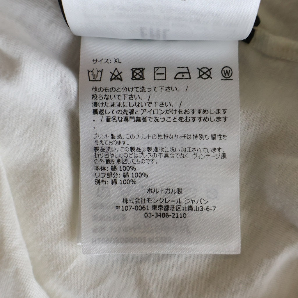 MONCLER(モンクレール) × FRAGMENT ラグラン クルーネック長袖カットソー ブラック/ホワイト