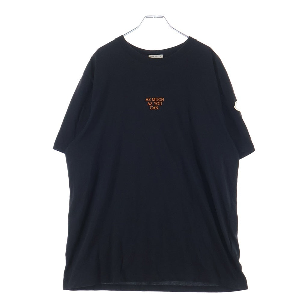 MONCLER(モンクレール) メッセージプリントクルーネック半袖Tシャツカットソー ブラック F20918C76410