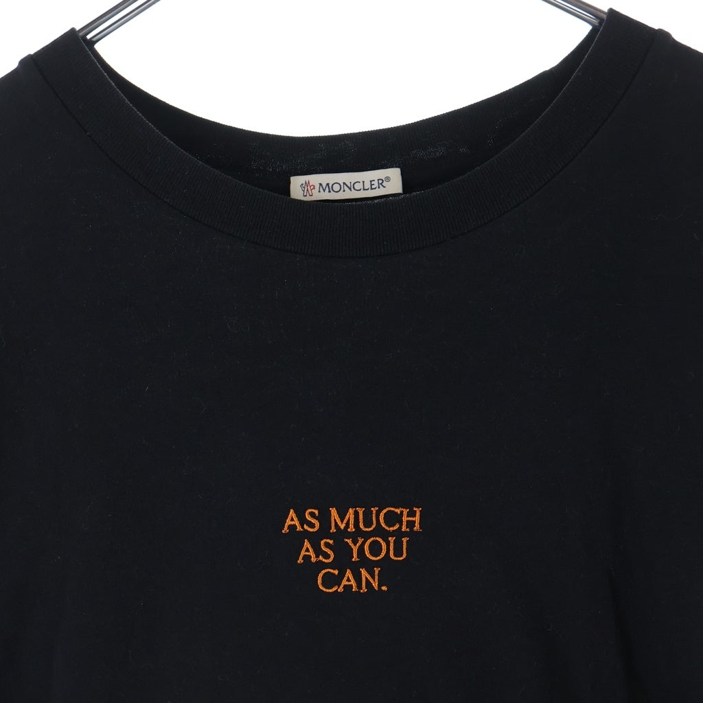 MONCLER(モンクレール) メッセージプリントクルーネック半袖Tシャツカットソー ブラック F20918C76410