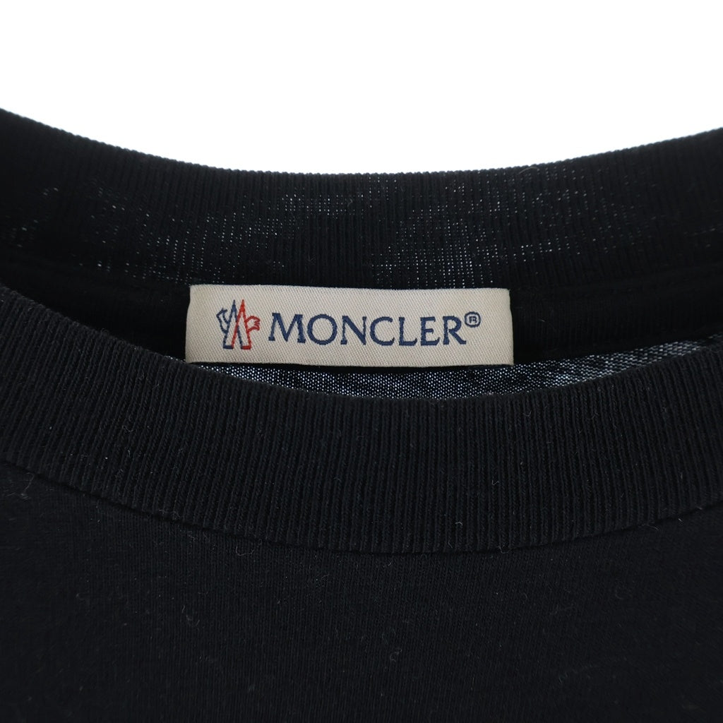MONCLER(モンクレール) メッセージプリントクルーネック半袖Tシャツカットソー ブラック F20918C76410
