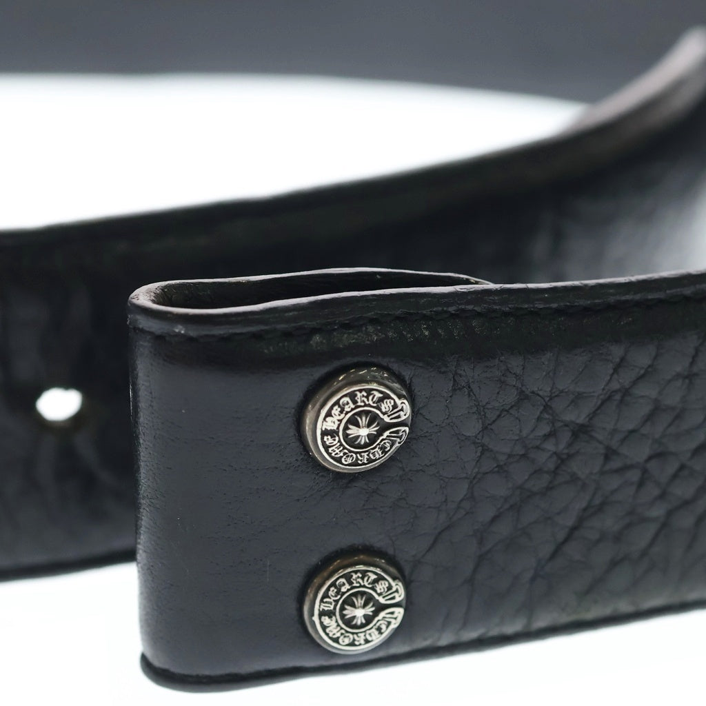 CHROME HEARTS(クロムハーツ) 1.5 STRAP 1.5インチ ホースシューリベッツ レザーベルトストラップ ブラック