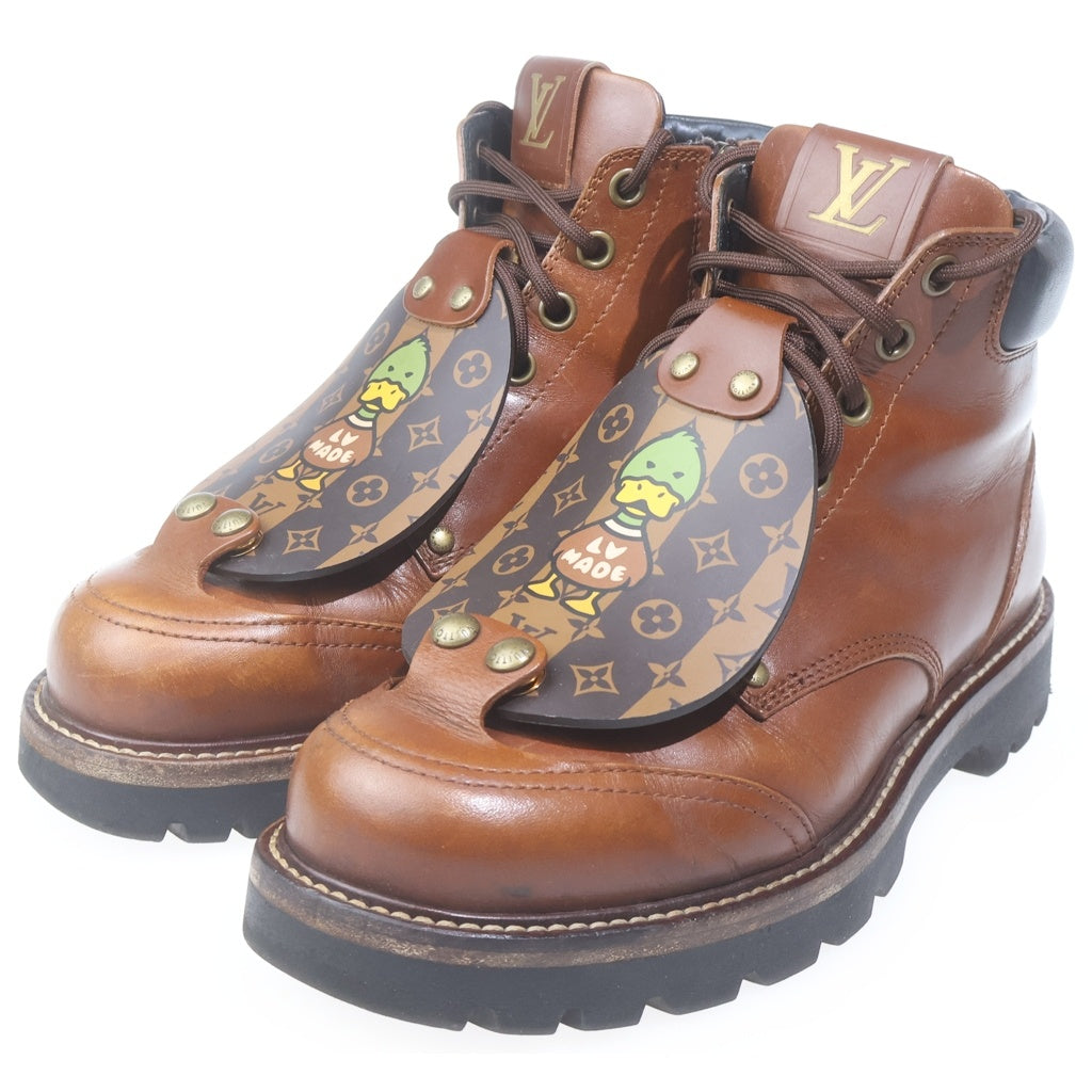 LOUIS VUITTON(ルイヴィトン) 21AW ×NIGO Oberkampf Line Ankle Boots オーベルカンプ ライン アンクルブーツ ブラウン 1A9ID6