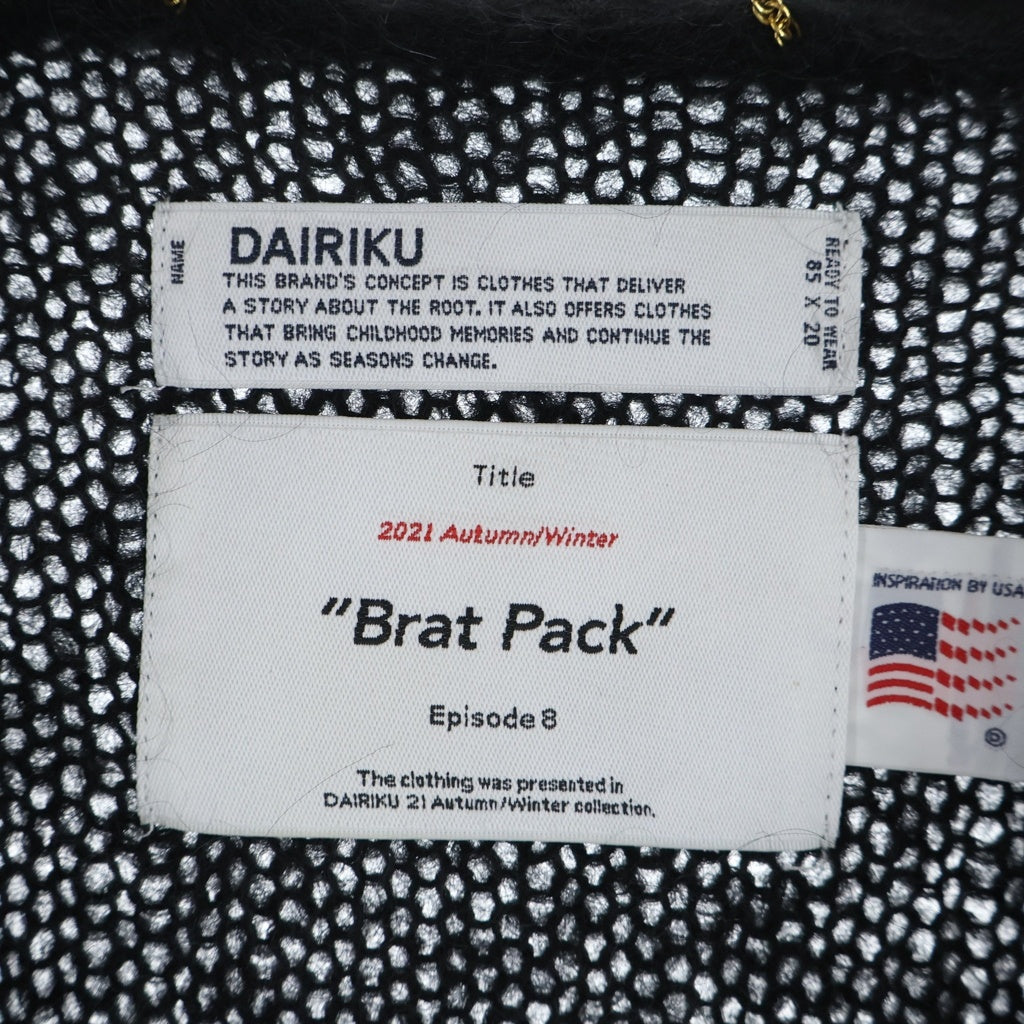 DAIRIKU(ダイリク) 21AW ×Bora Bora Hello刺繍 ボラボラ モヘアカーディガン ブラック
