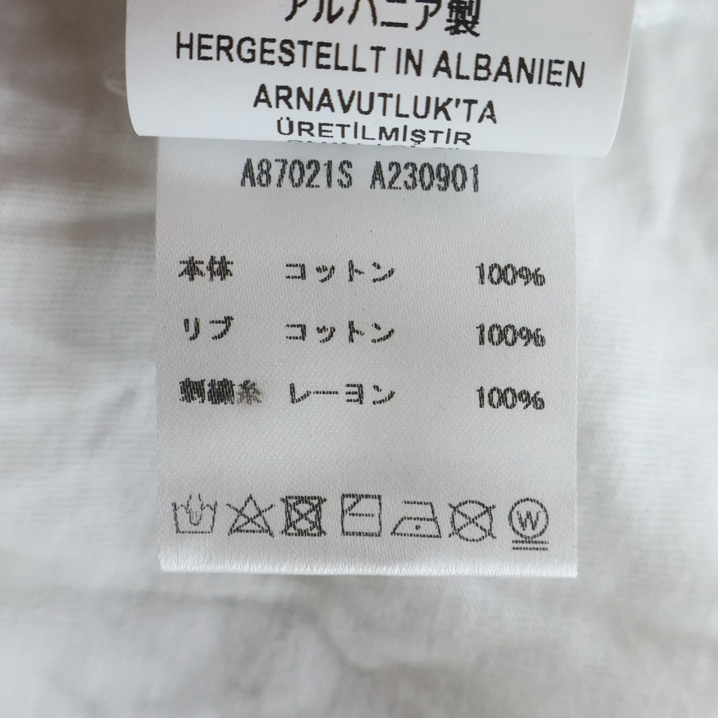 VERSACE(ヴェルサーチ) 21SS フロントロゴ刺繍 クルーネック半袖Tシャツカットソー ホワイト A87021S