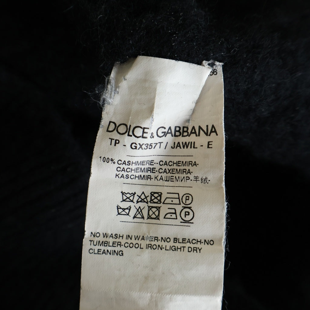 DOLCE & GABBANA(ドルチェアンドガッバーナ) L'amore E Bellezza Cashmere Knit TP-GX357T ラモーレ エ ベレッザ クルーネック長袖カシミヤニットセーター ブラック