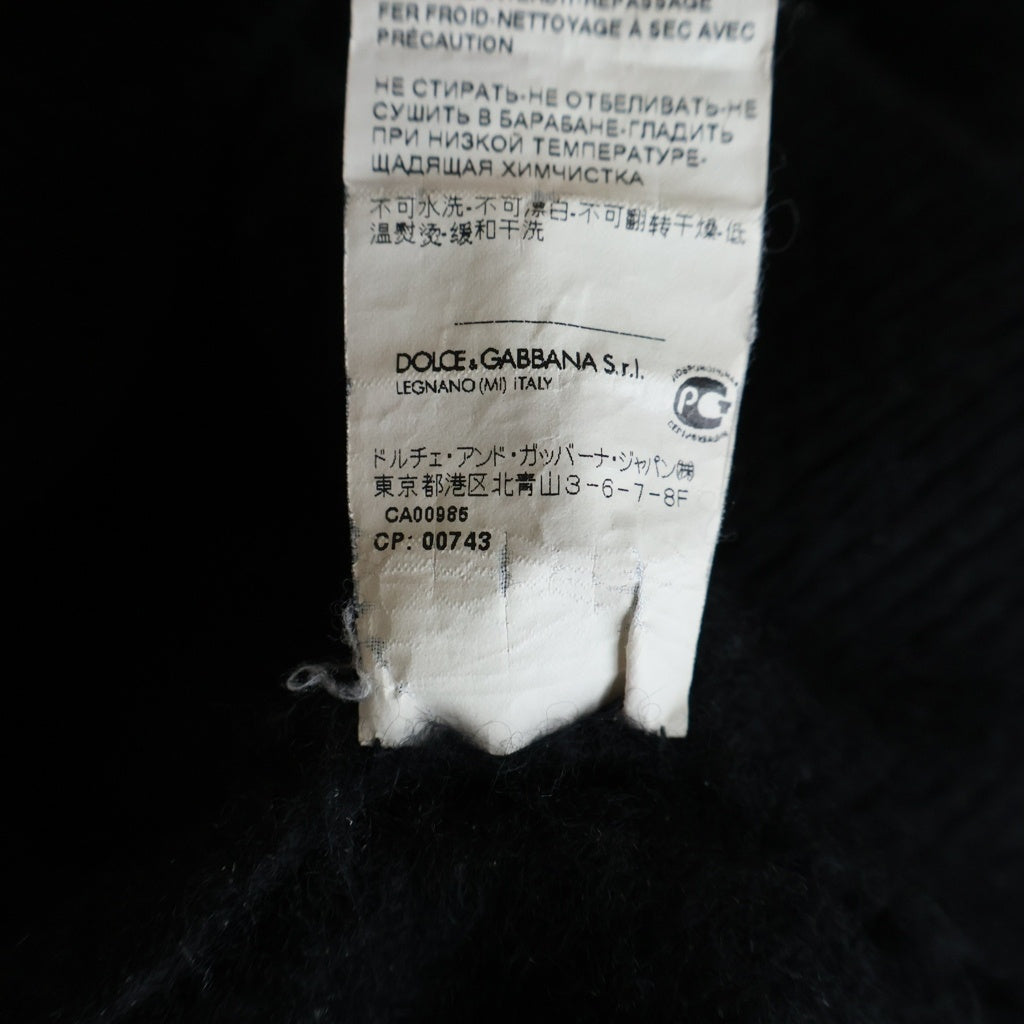 DOLCE & GABBANA(ドルチェアンドガッバーナ) L'amore E Bellezza Cashmere Knit TP-GX357T ラモーレ エ ベレッザ クルーネック長袖カシミヤニットセーター ブラック