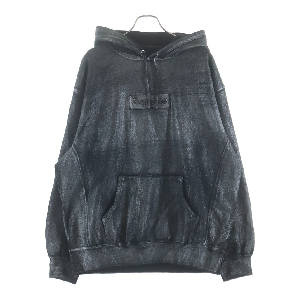 SUPREME(シュプリーム) 24SS ×MM6 Maison Margierla Foil Box Logo Hooded Sweatshirt エムエムシックス メゾンマルジェラ フォイル ボックスロゴパーカー ブラック