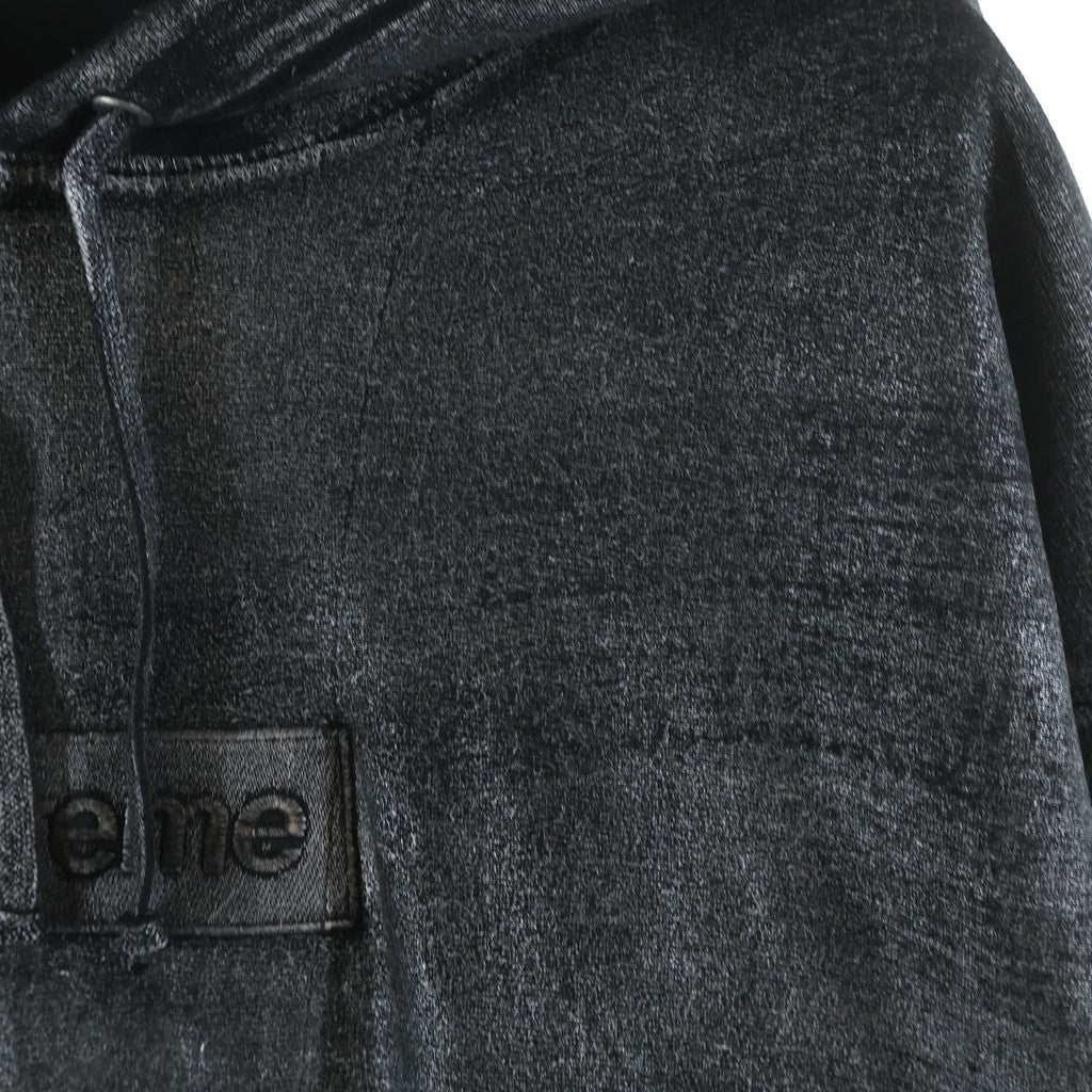 SUPREME(シュプリーム) 24SS ×MM6 Maison Margierla Foil Box Logo Hooded Sweatshirt エムエムシックス メゾンマルジェラ フォイル ボックスロゴパーカー ブラック