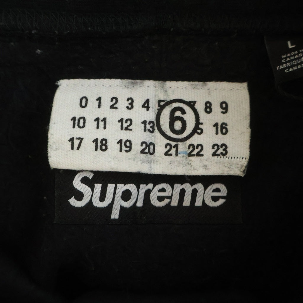 SUPREME(シュプリーム) 24SS ×MM6 Maison Margierla Foil Box Logo Hooded Sweatshirt エムエムシックス メゾンマルジェラ フォイル ボックスロゴパーカー ブラック