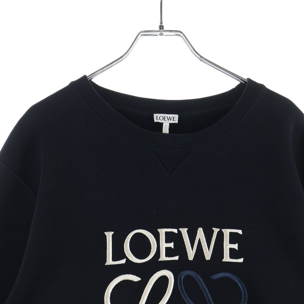 LOEWE(ロエベ) 22AW ANAGLAM LOGO SWEATSHIRT H526Y24J07 アナグラムロゴ刺繍 クルーネック長袖スウェットトレーナー ブラック