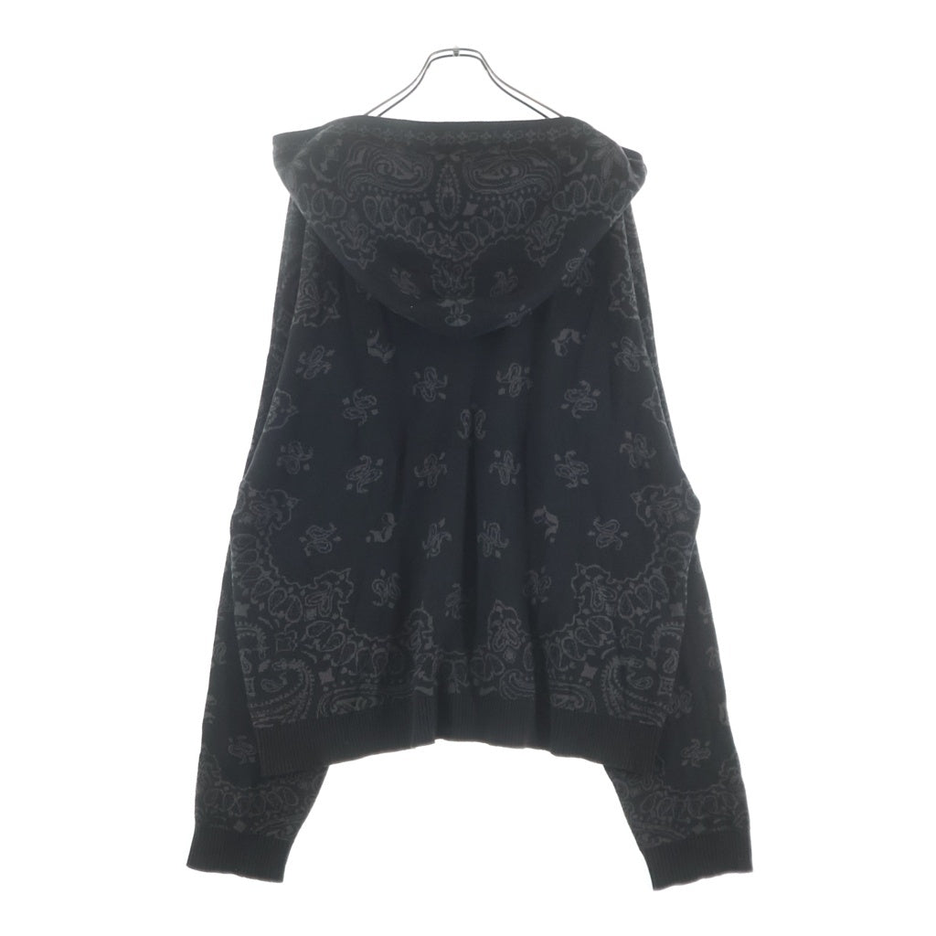 JUN / NAKAYAMA(ジュンナカヤマ) 26SS PAISLEY KNIT HOODIE ペイズリー ジャカード ニットジップアップフーディー パーカーブラウン JN-SS26-001
