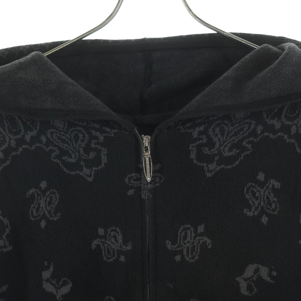 JUN / NAKAYAMA(ジュンナカヤマ) 26SS PAISLEY KNIT HOODIE ペイズリー ジャカード ニットジップアップフーディー パーカーブラウン JN-SS26-001