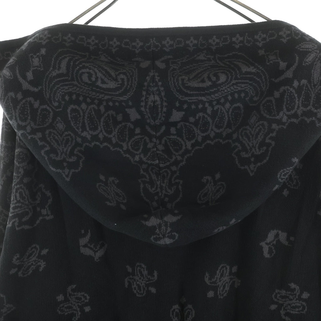 JUN / NAKAYAMA(ジュンナカヤマ) 26SS PAISLEY KNIT HOODIE ペイズリー ジャカード ニットジップアップフーディー パーカーブラウン JN-SS26-001