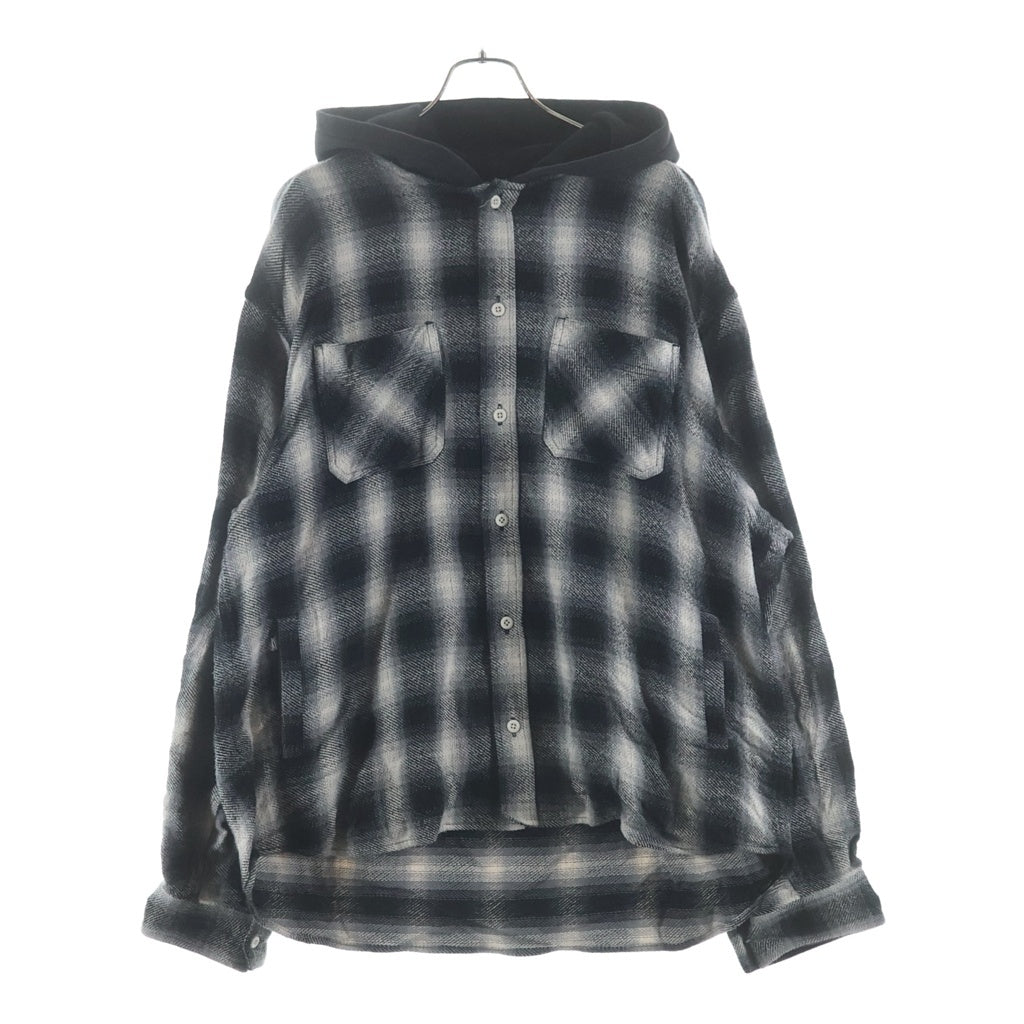 BREATH(ブレス) 26SS CHECK HOOD SHIRT チェック柄フーデッドシャツ ブラック/ホワイト BR26SS-S2008